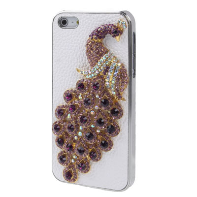 Diamond Pearl 3D Pattern Peacock Style Diamond Series Metal Frame Case for iPhone 5