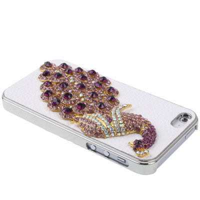 Diamond Pearl 3D Pattern Peacock Style Diamond Series Metal Frame Case for iPhone 5