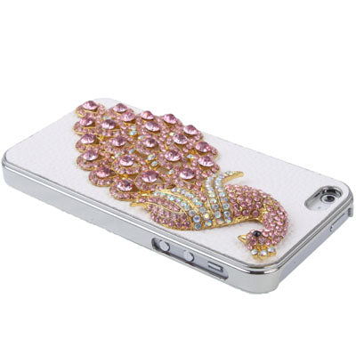 Diamond Pearl 3D Pattern Peacock Style Diamond Series Metal Frame Case for iPhone 5