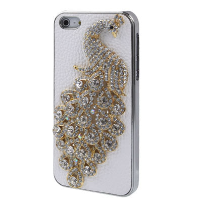 Diamond Pearl 3D Pattern Peacock Style Diamond Series Metal Frame Case for iPhone 5