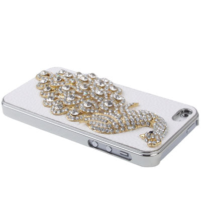 Diamond Pearl 3D Pattern Peacock Style Diamond Series Metal Frame Case for iPhone 5