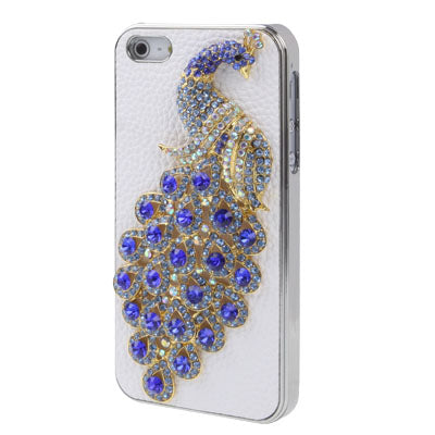 Diamond Pearl 3D Pattern Peacock Style Diamond Series Metal Frame Case for iPhone 5