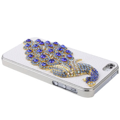 Diamond Pearl 3D Pattern Peacock Style Diamond Series Metal Frame Case for iPhone 5
