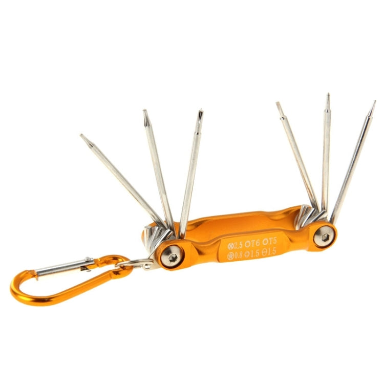 SUNSHINE SD-8100 Universal 6 in 1 Magnetic Precision Screwdrivers Tools Sets with Carabiner for
