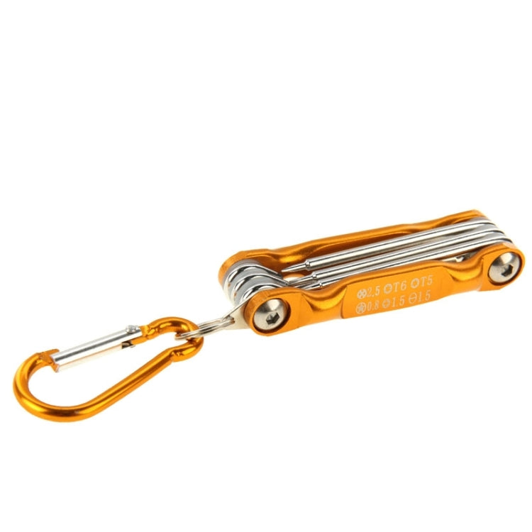 SUNSHINE SD-8100 Universal 6 in 1 Magnetic Precision Screwdrivers Tools Sets with Carabiner for
