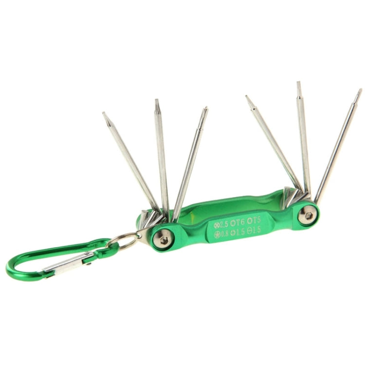 SUNSHINE SD-8100 Universal 6 in 1 Magnetic Precision Screwdrivers Tools Sets with Carabiner for