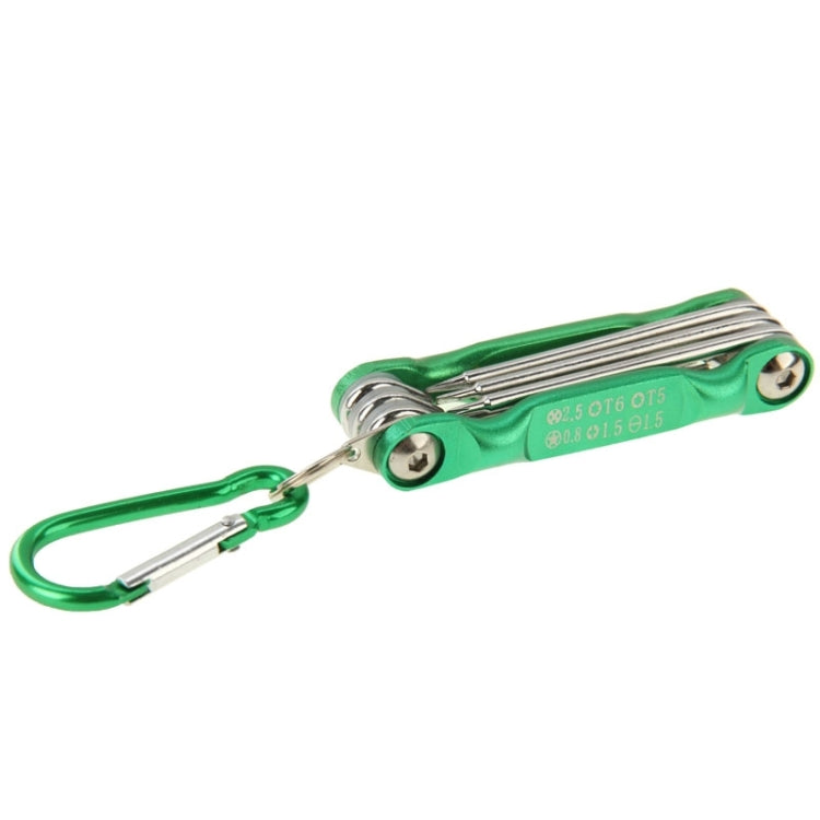 SUNSHINE SD-8100 Universal 6 in 1 Magnetic Precision Screwdrivers Tools Sets with Carabiner for