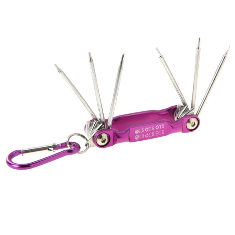 SUNSHINE SD-8100 Universal 6 in 1 Magnetic Precision Screwdrivers Tools Sets with Carabiner for