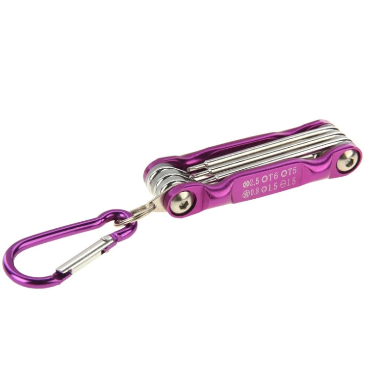SUNSHINE SD-8100 Universal 6 in 1 Magnetic Precision Screwdrivers Tools Sets with Carabiner for