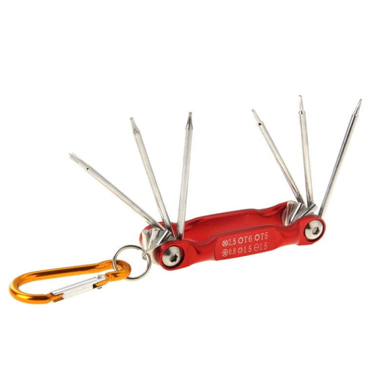 SUNSHINE SD-8100 Universal 6 in 1 Magnetic Precision Screwdrivers Tools Sets with Carabiner for
