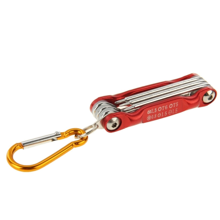 SUNSHINE SD-8100 Universal 6 in 1 Magnetic Precision Screwdrivers Tools Sets with Carabiner for