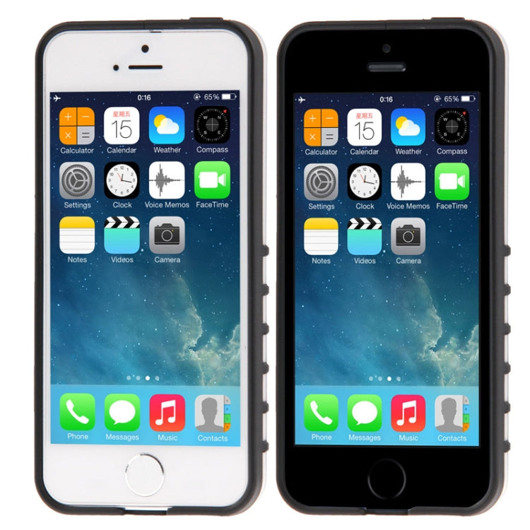 Transparent Transform Shell Plastic + TPU Case for iPhone 5 & 5s & SE & SE (Black)