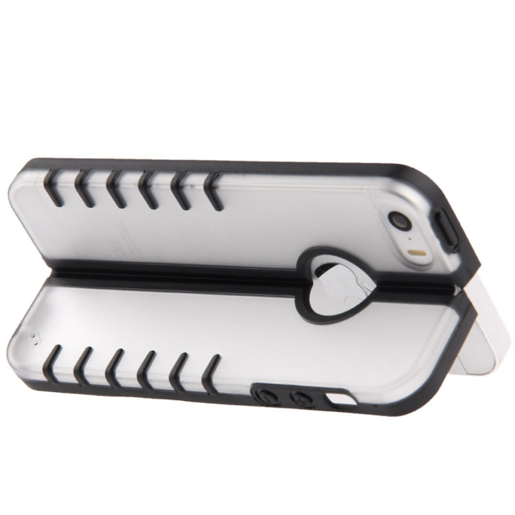 Transparent Transform Shell Plastic + TPU Case for iPhone 5 & 5s & SE & SE (Black)