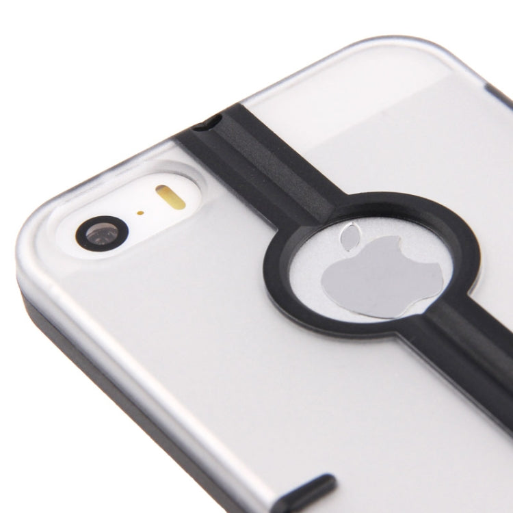 Transparent Transform Shell Plastic + TPU Case for iPhone 5 & 5s & SE & SE (Black)