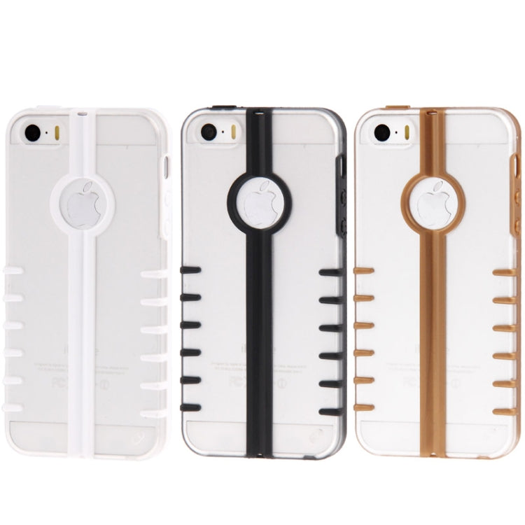 Transparent Transform Shell Plastic + TPU Case for iPhone 5 & 5s & SE & SE (Black)