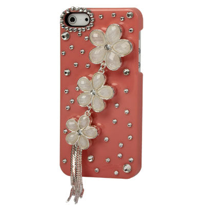 iPhone5 Diamond Flower Metal Chain Case