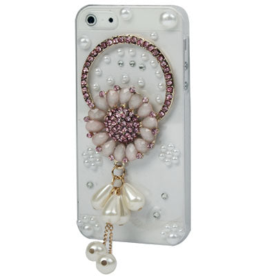 Diamond Flower Pearl Pendant Case for iPhone 5