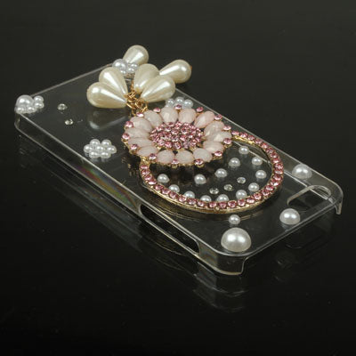Diamond Flower Pearl Pendant Case for iPhone 5