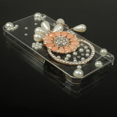Diamond Flower Pearl Pendant Case for iPhone 5