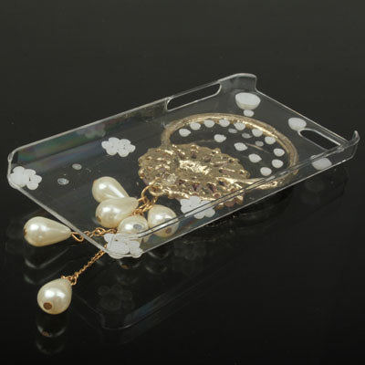 Diamond Flower Pearl Pendant Case for iPhone 5