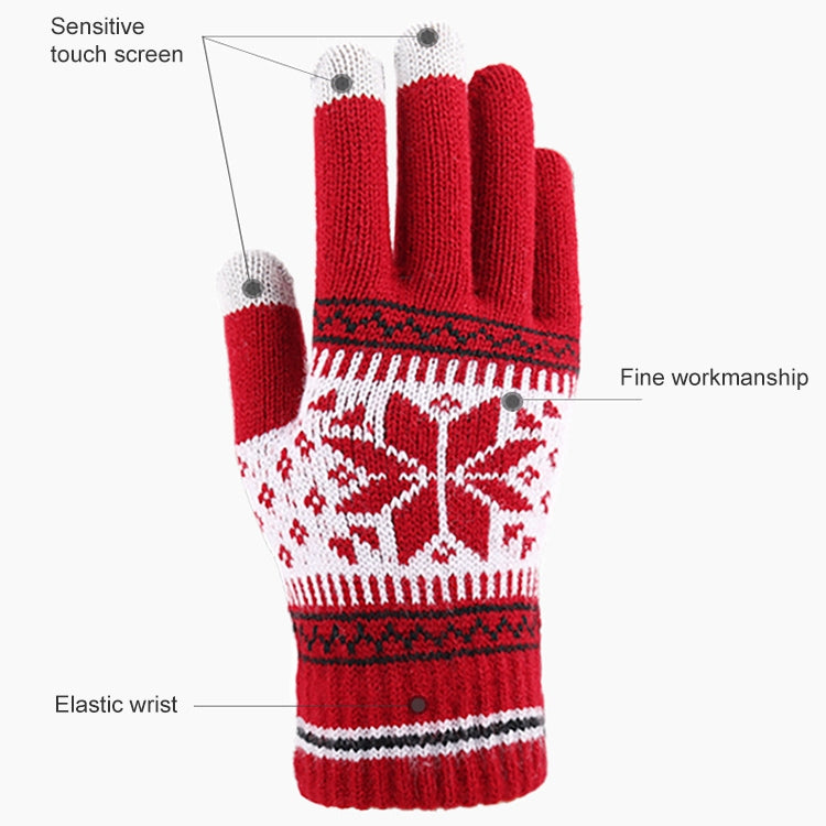 Multifunctional Three Fingers Touch Screen Wool Warm Gloves, For iPhone, Galaxy, Huawei, Xiaomi,