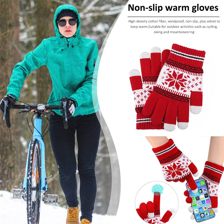 Multifunctional Three Fingers Touch Screen Wool Warm Gloves, For iPhone, Galaxy, Huawei, Xiaomi,
