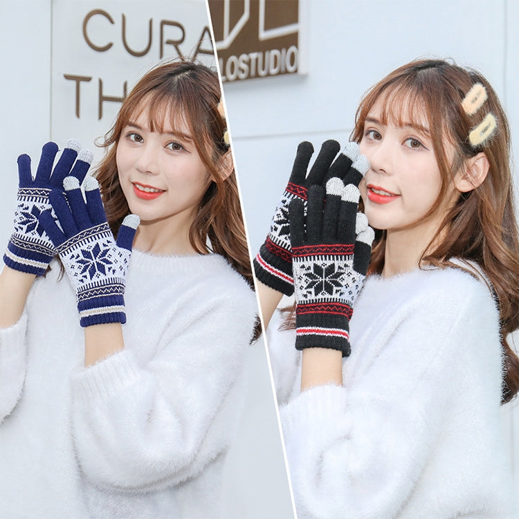 Multifunctional Three Fingers Touch Screen Wool Warm Gloves, For iPhone, Galaxy, Huawei, Xiaomi,