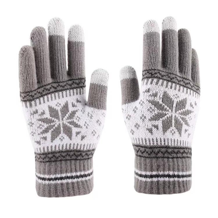 Multifunctional Three Fingers Touch Screen Wool Warm Gloves, For iPhone, Galaxy, Huawei, Xiaomi,