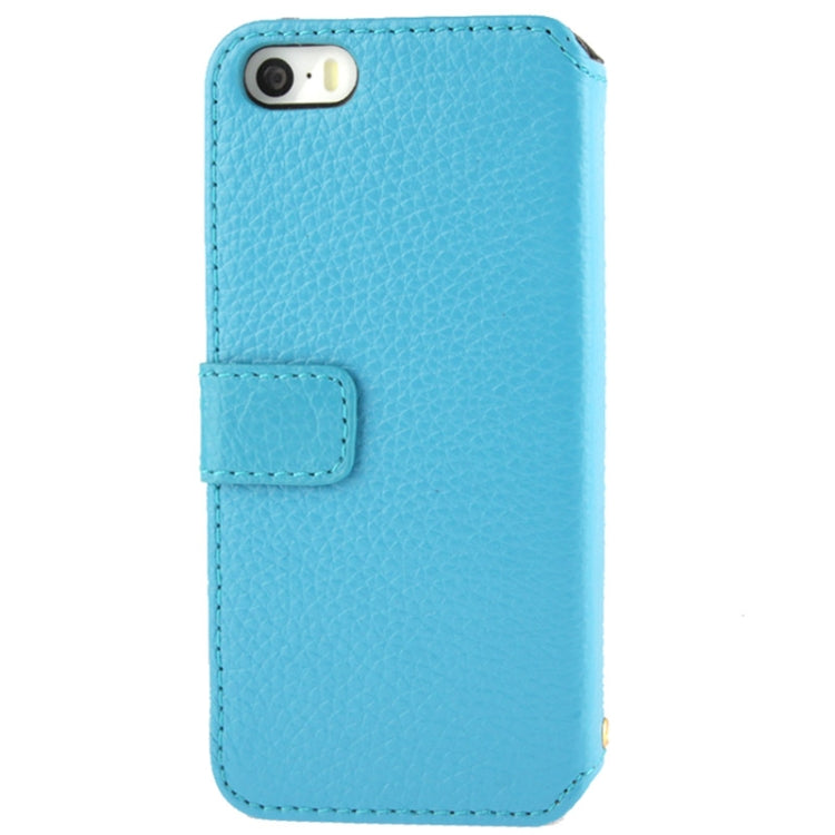 Litchi Texture Leather Case with Call Display ID for iPhone 5 & 5S