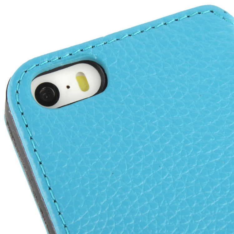 Litchi Texture Leather Case with Call Display ID for iPhone 5 & 5S