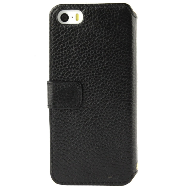 Litchi Texture Leather Case with Call Display ID for iPhone 5 & 5S