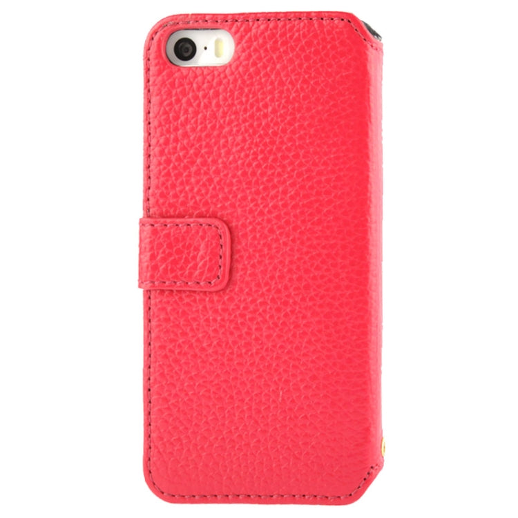 Litchi Texture Leather Case with Call Display ID for iPhone 5 & 5S