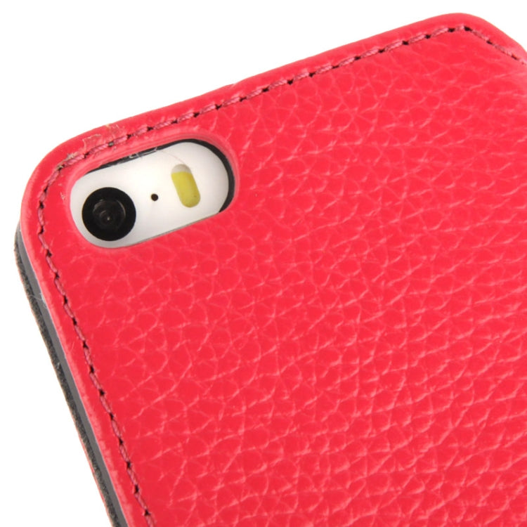 Litchi Texture Leather Case with Call Display ID for iPhone 5 & 5S