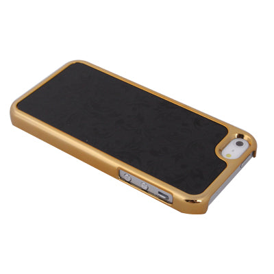 Figure Pattern Golden Frame Plastic Case for iPhone 5 (Black)