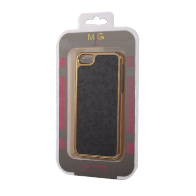 Figure Pattern Golden Frame Plastic Case for iPhone 5 (Black)