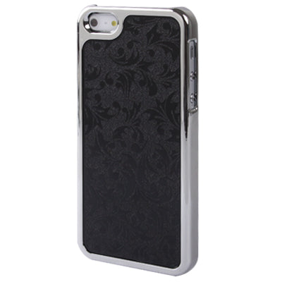 Figure Pattern Silver Frame Plastic Case for iPhone 5 & 5s & SE (Black)