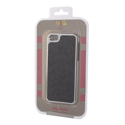 Figure Pattern Silver Frame Plastic Case for iPhone 5 & 5s & SE (Black)