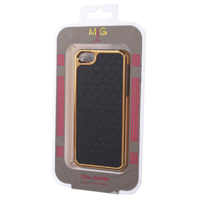 Geometric Pattern Golden Frame Plastic Case for iPhone 5 & 5s & SE (Black)