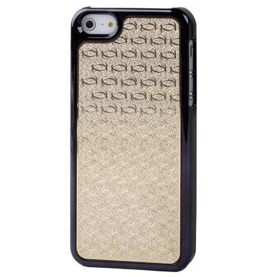 Geometric Pattern Black Frame Plastic Case for iPhone 5 & 5s & SE (Golden)