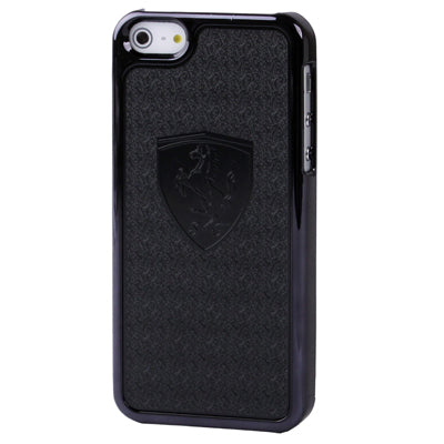 Ferrari Emboss Pattern Black Frame Plastic Case for iPhone 5 & 5s & SE