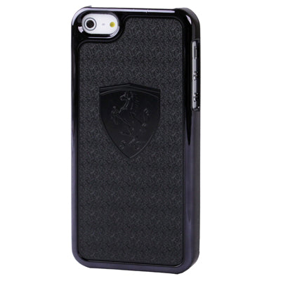 Ferrari Emboss Pattern Black Frame Plastic Case for iPhone 5 & 5s & SE