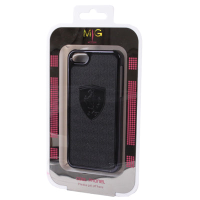 Ferrari Emboss Pattern Black Frame Plastic Case for iPhone 5 & 5s & SE