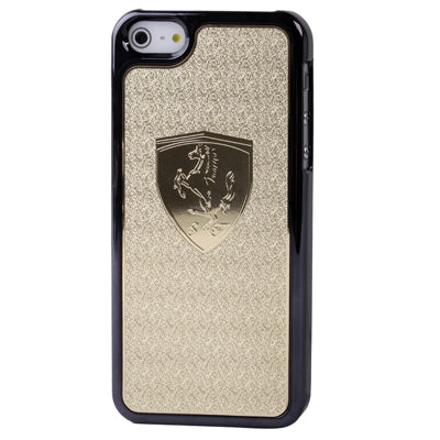 Ferrari Emboss Pattern Black Frame Plastic Case for iPhone 5 & 5s & SE
