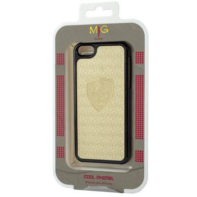 Ferrari Emboss Pattern Black Frame Plastic Case for iPhone 5 & 5s & SE