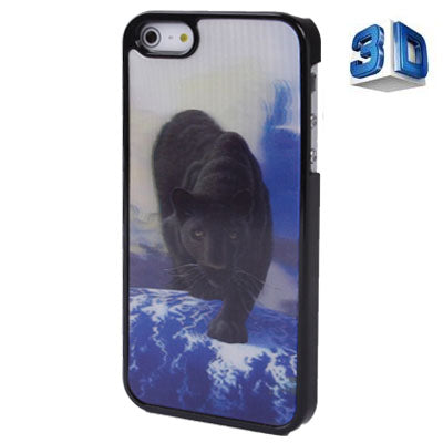 3D Effects Style Black Panther Pattern Plastic Case for iPhone 5 & 5s & SE
