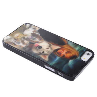 3D Effects Style Girl and Animals Pattern Plastic Case for iPhone 5 & 5s & SE