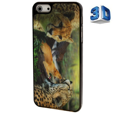 3D Effects Style Lepaord Pattern Plastic Case for iPhone 5 & 5s & SE