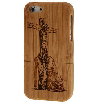 Jesus Pattern Detachable Wood Material Case for iPhone 5