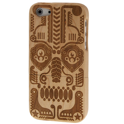 Ghost Face Pattern Detachable Wood Material Case for iPhone 5 & 5s & SE