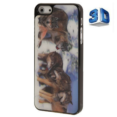 3D Effects Style Snowwolf Pattern Plastic Case for iPhone 5 & 5s & SE